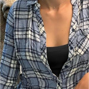 Thread & Supply Long-sleeve flannel shirt sold WITH adorable back zip bralette S